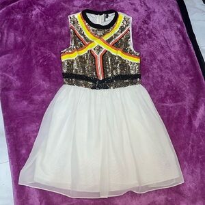 Topshop Sequin Sleeveless Flare Dress